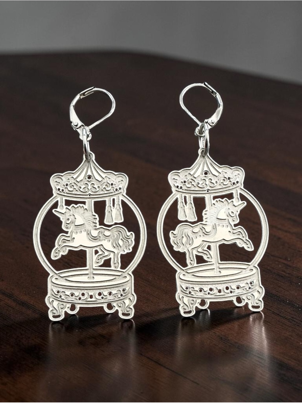π Unicorn Carousel Ride Dangle Earrings